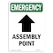 Signmission Safety Sign, OSHA EMERGENCY, 5" Height, Assembly Point (Up Arrow), Portrait OS-EM-D-35-V-10432 - alternate 1